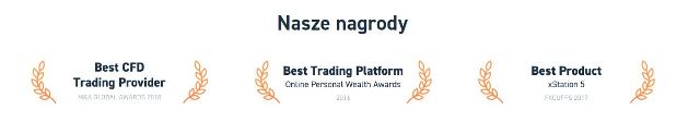 Nagrody XTB: Best CFD Trading Provider, Best Trading Platform, Best Product xStation5