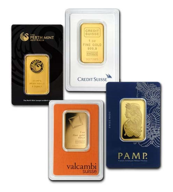 Sztabki złota - znani producenci - PAMP, Credit Suisse, Perth Mint, Valcambi