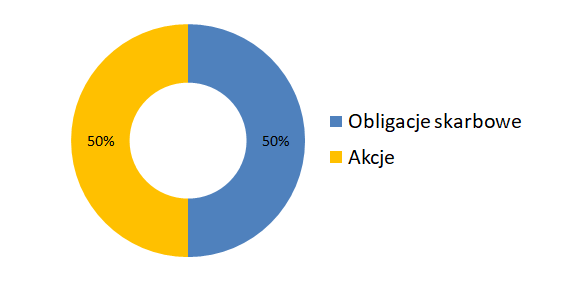 portfel inwestycyjny: obligacje 50%, akcje 50%