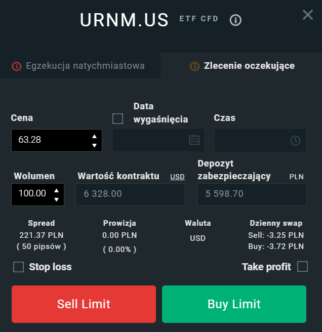 CFD na ETF Sprotta URNM