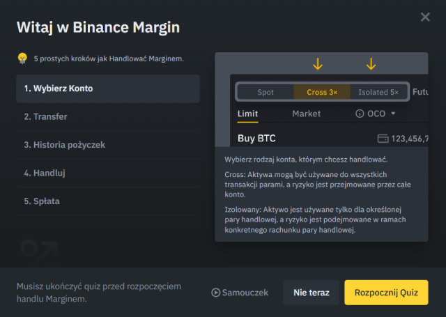 Binance gra na dźwigni kolejne kroki
