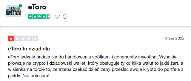 eToro opinia negatywna